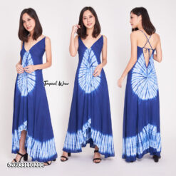 ชุดเดรสมัดย้อมคราม สายเดี่ยว-620933110210