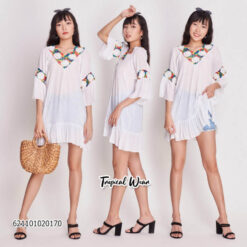 เสื้อเบลาส์ชายระบายถักโครเชต์ – 621101020170 - Image 4