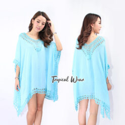 เสื้อถักโครเชต์สีฟ้าอ่อน