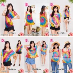 เสื้อเบลาส์ทรงสี่เหลี่ยมลายมัดย้อม-590801030120