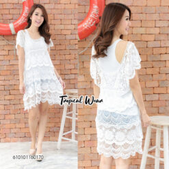 มินิเดรสถักโครเชต์ minidress crochet