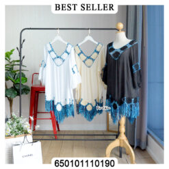 Crochet Fringe Hem Summer Top product photo for summer fashion wholesale and boutique styling