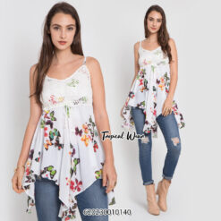 เสื้อเบลาส์สายเดี่ยว ลายผีเสื้อ-620230010140