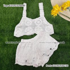 เสื้อครอปแขนกุดลายลูกไม้-631201020090 - Image 3