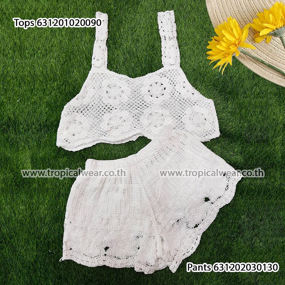 เสื้อครอปแขนกุดลายลูกไม้-631201020090 - Image 3