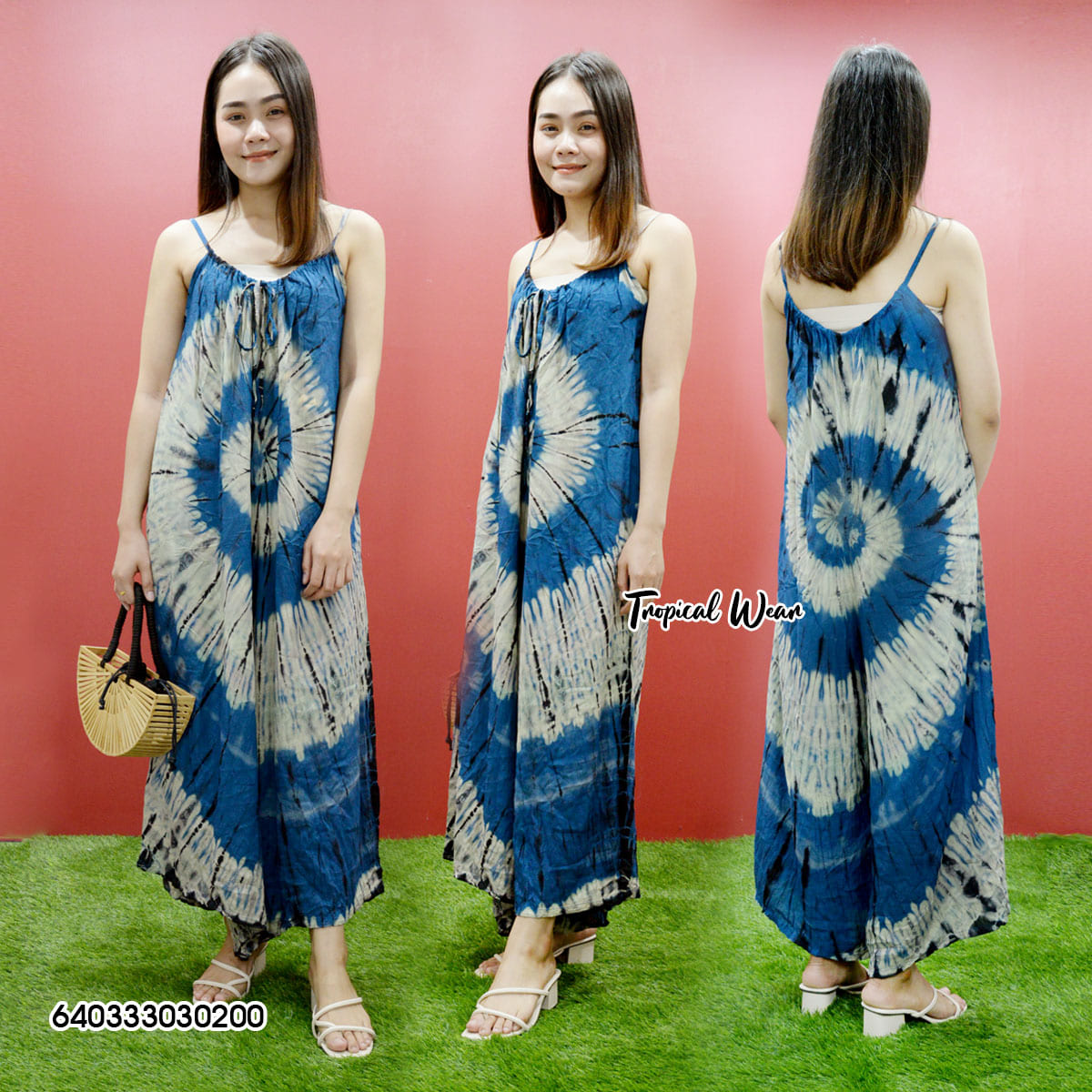 ชุดจั๊มสูทสายเดี่ยว ผ้ามัดย้อม-640333030200 - Image 5