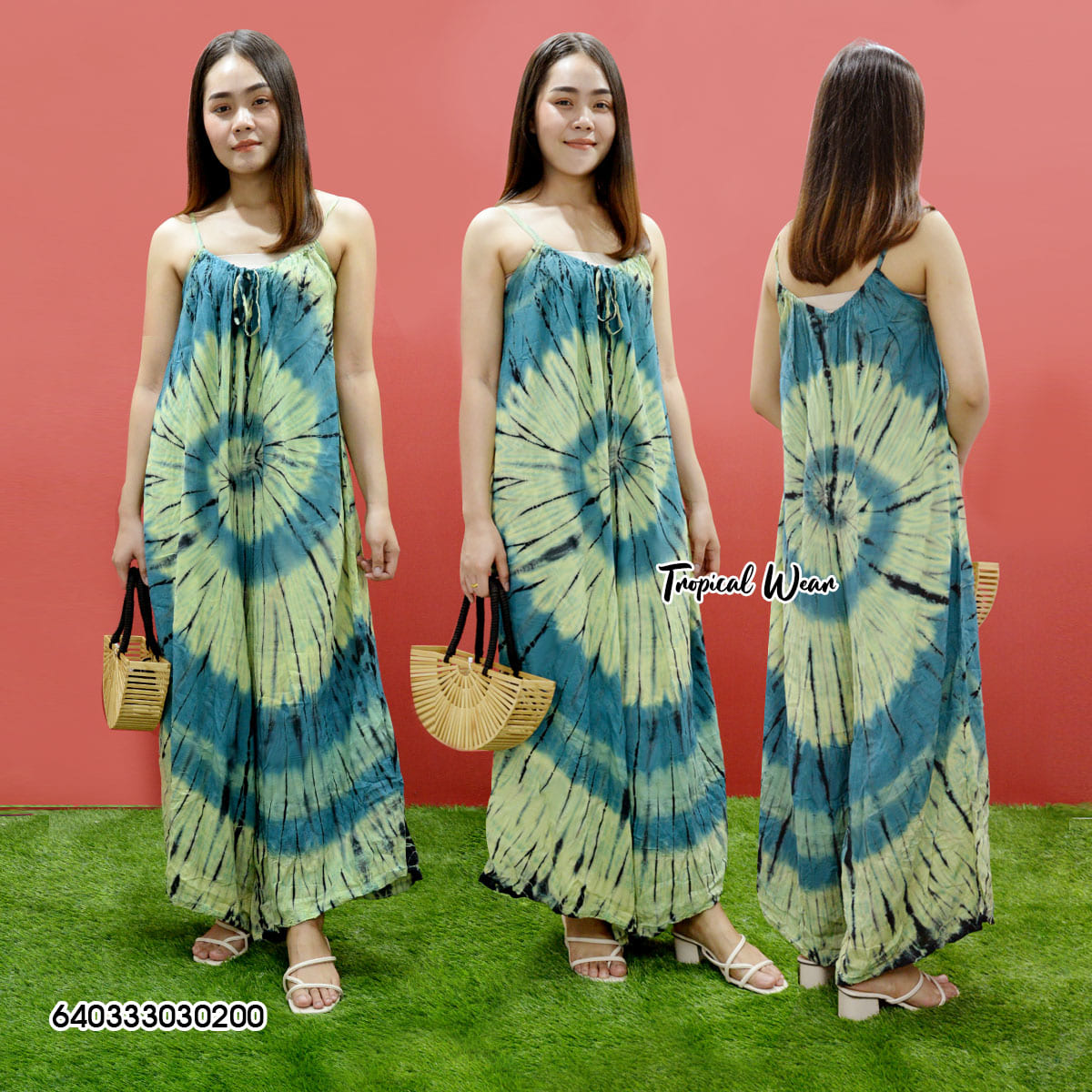 ชุดจั๊มสูทสายเดี่ยว ผ้ามัดย้อม-640333030200 - Image 8