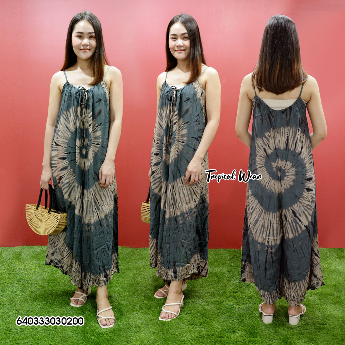 ชุดจั๊มสูทสายเดี่ยว ผ้ามัดย้อม-640333030200 - Image 9