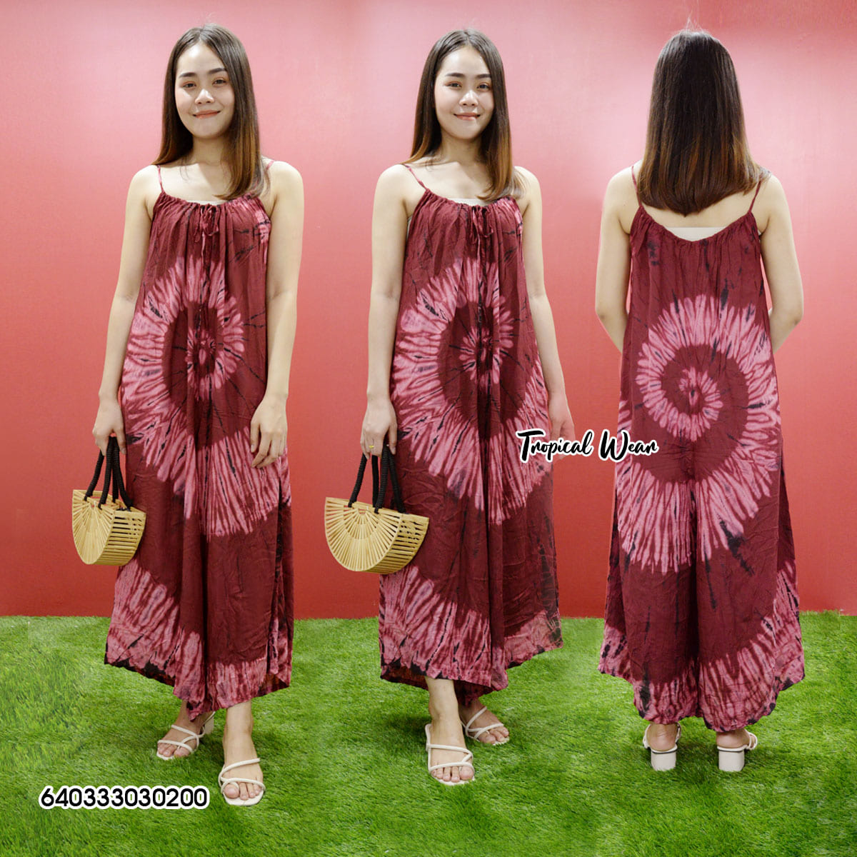 ชุดจั๊มสูทสายเดี่ยว ผ้ามัดย้อม-640333030200 - Image 3