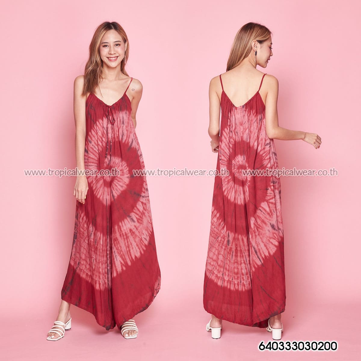 ชุดจั๊มสูทสายเดี่ยว ผ้ามัดย้อม-640333030200 - Image 2