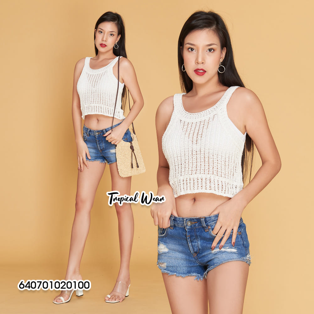 เสื้อแขนกุดฉลุลาย-640701020100