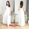 Spaghetti Strap Tiered Maxi Dress ชุดเดรสยาว สายเดี่ยวแต่งระบาย สีขาว-570333080260 - WHITE