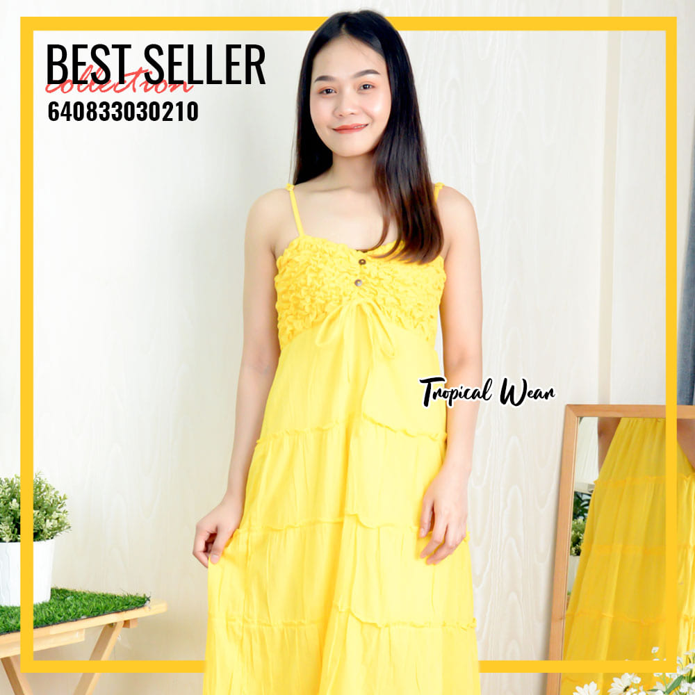 MAXI DRESS ชุดเดรสขยุ้มอกกระดุมหน้า-640833030210 - Image 14
