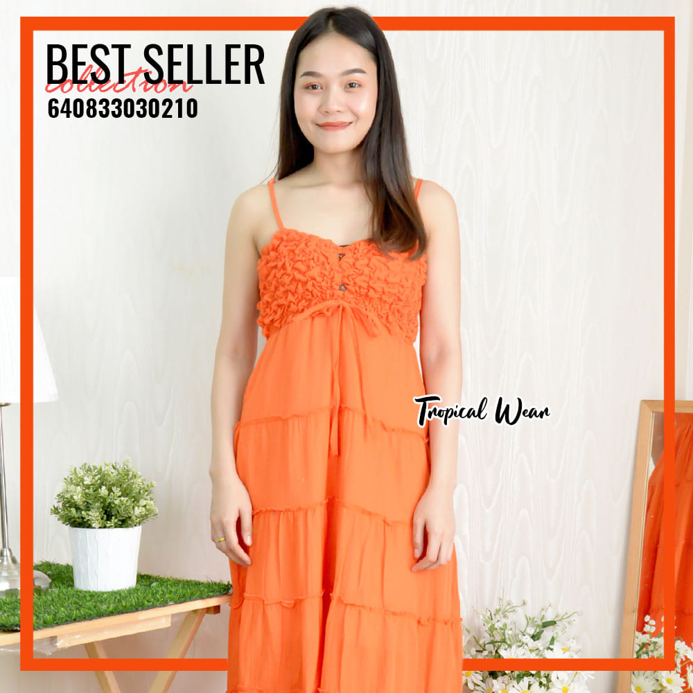 MAXI DRESS ชุดเดรสขยุ้มอกกระดุมหน้า-640833030210 - Image 17
