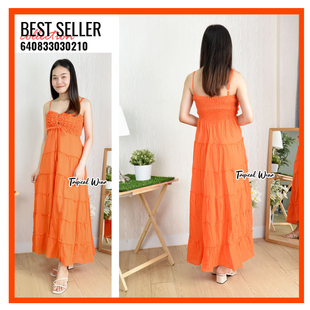 MAXI DRESS ชุดเดรสขยุ้มอกกระดุมหน้า-640833030210 - Image 18