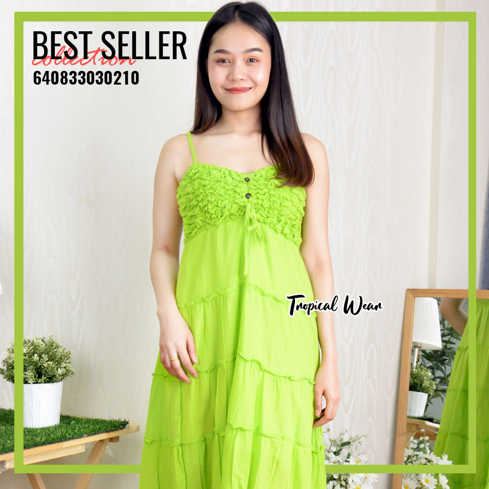 MAXI DRESS ชุดเดรสขยุ้มอกกระดุมหน้า-640833030210 - Image 20