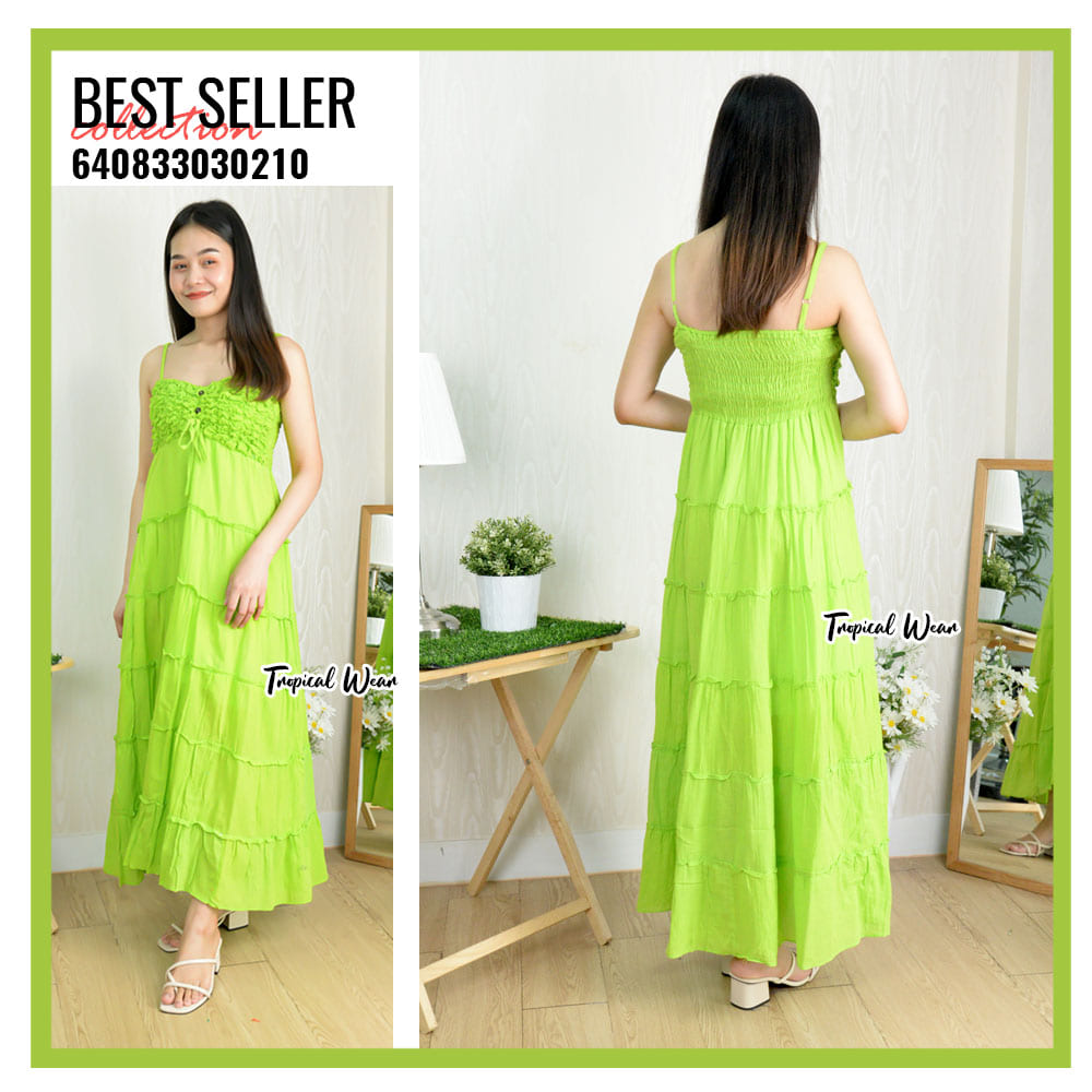 MAXI DRESS ชุดเดรสขยุ้มอกกระดุมหน้า-640833030210 - Image 22