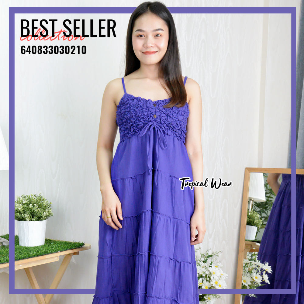 MAXI DRESS ชุดเดรสขยุ้มอกกระดุมหน้า-640833030210 - Image 23