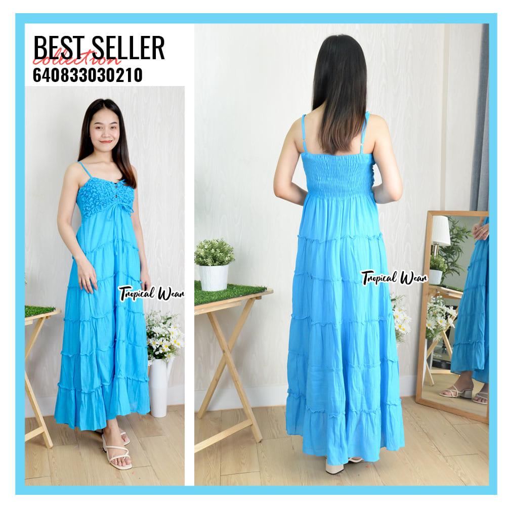 MAXI DRESS ชุดเดรสขยุ้มอกกระดุมหน้า-640833030210 - Image 28