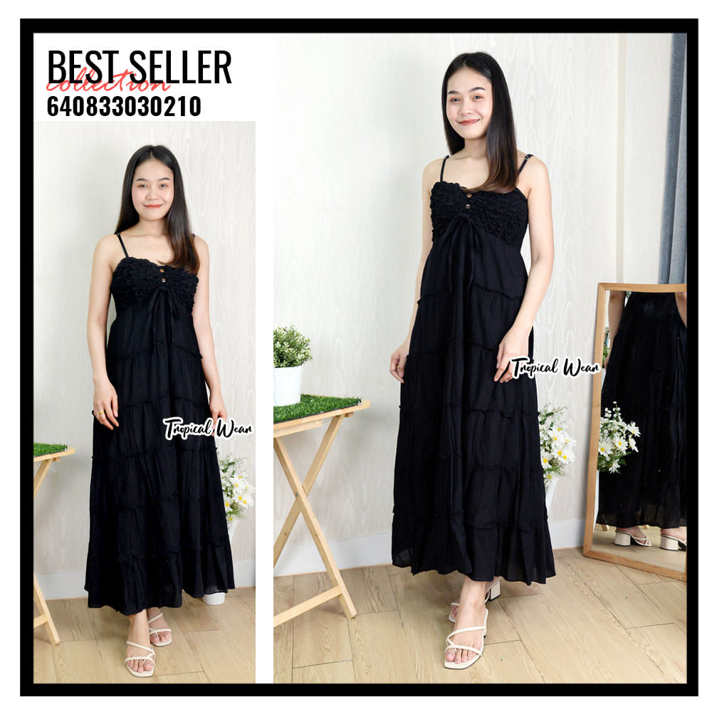 MAXI DRESS ชุดเดรสขยุ้มอกกระดุมหน้า-640833030210 - Image 31