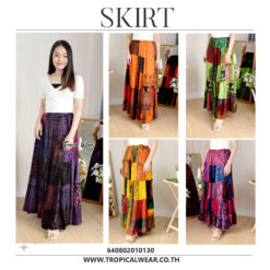 กระโปรงโบฮีเมี่ยนผ้าตัดต่อ-640802010130