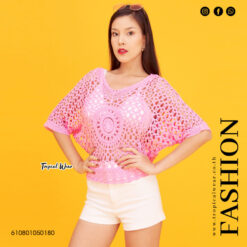เสื้อลูกไม้ฉลุลาย ทรงปีกค้างคาว-610801050180 - Image 4