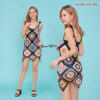 Cotton crochet beach dress women handmade design with colorful granny square pattern and feminine resortwear silhouette.