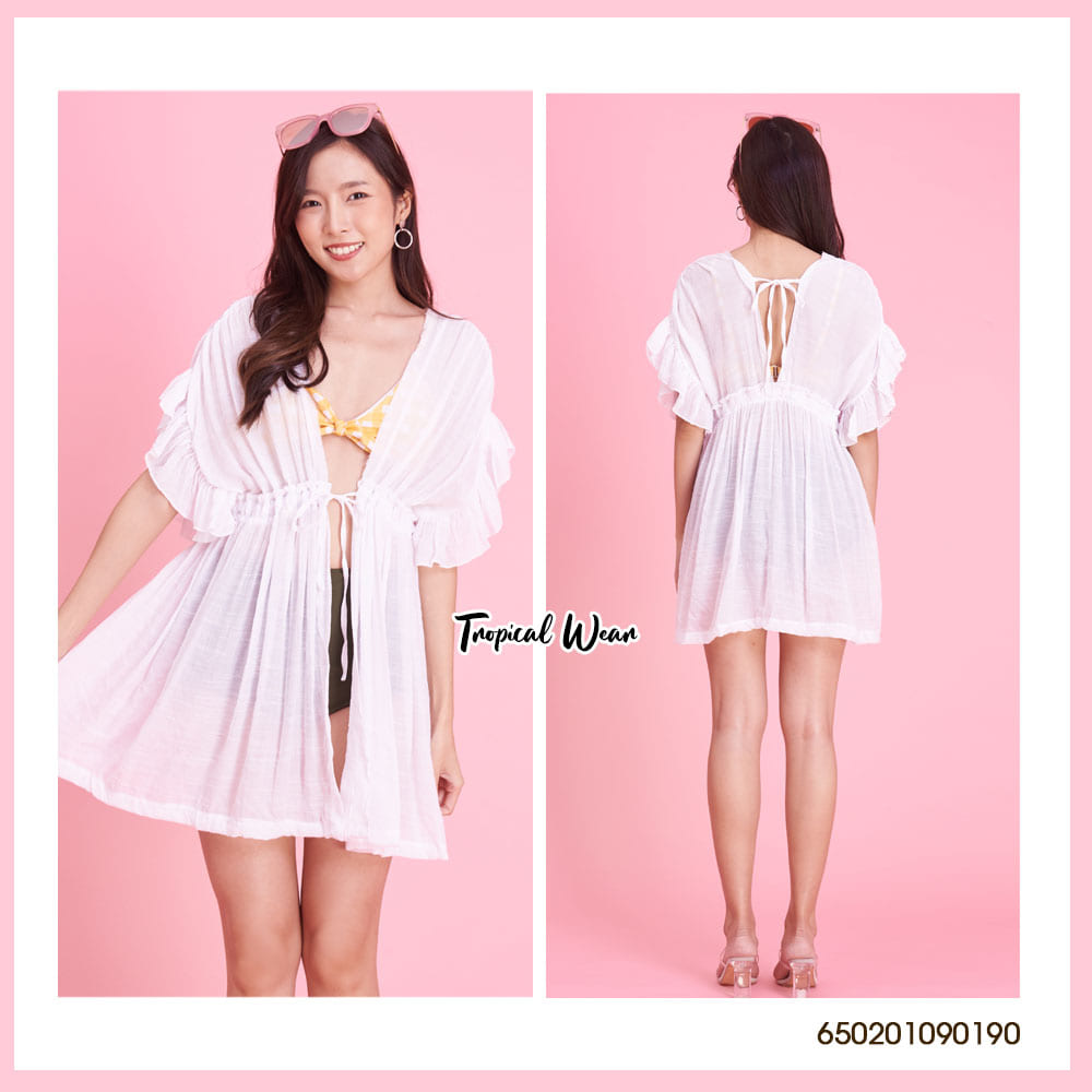 เสื้อคลุมตัวสั้นแขนระบาย-650201090190 - Image 6