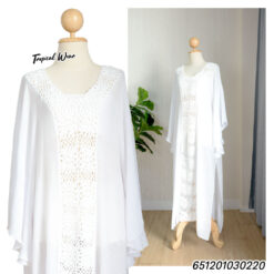 เสื้อคลุมตัวยาวถักลายดอก ทรงค้างคาว - 651201030220
