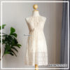 มินิเดรสถักโครเชต์ ทรงคอสูง แต่งกระโปรงลูกไม้ซีทรู - 640901010170 - Beige