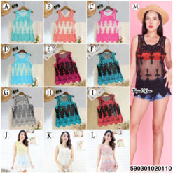 เสื้อแขนกุดลายลูกไม้ - 590301020110