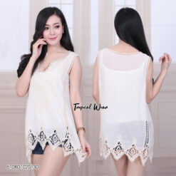 เสื้อลูกไม้แขนกุด -610801020130