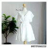 มินิเดรสคอวี ผูกหลัง สีสันสดใส - 660701060220 - White