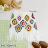 Fringe crochet skirt with multicolored squares for summer style