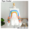 เสื้อแขนยาวถักลายสายรุ้งสลับสี - 661101140150 - White A