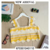 เสื้อกล้ามถักไหมพรมลายริ้วสีสดใส - 670301040110 - Yellow