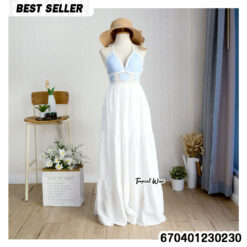 Boutique Crochet Summer Dress Wholesale - Cotton Summer Dress in Purple, blue, Pink, Beige, Brown Green with cream fabric