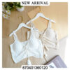 Wholesale Padded Crochet Crop Top - Cotton Padded Crochet Tank Top in White, Beige and black