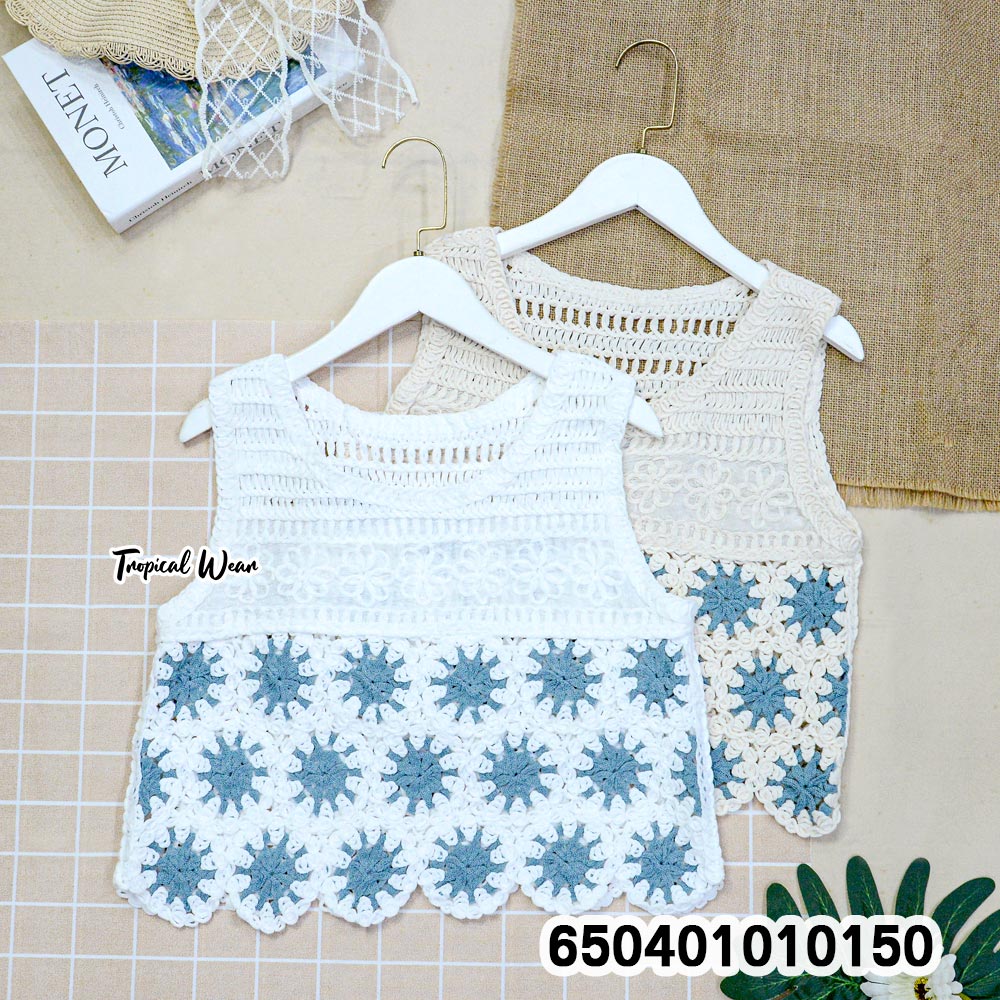 เสื้อกล้ามแขนกุดถักลายดอกวงกลม - 650401010150 - Image 11