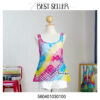 Tie Dye Net Tank Top showing tie-dye patterning across a net texture; product 580401030100 - 5.