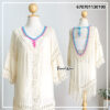 Tunic with handmade crochet for summer, free-size and breezy design by Tropical Wear