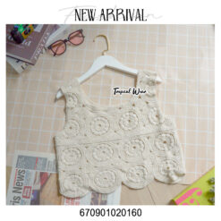 Casual cotton crochet tank top free size with stretchable fabric for a comfortable fit