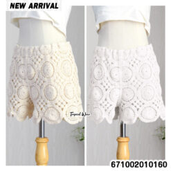 Free-size boho chic crochet shorts with delicate lace design, ideal for casual summer wear.