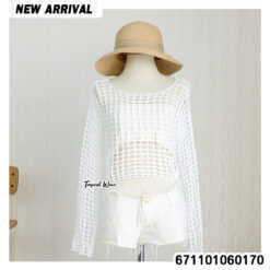 Chic cotton crochet mesh top with a lightweight design