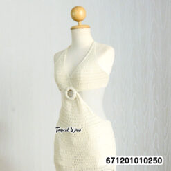 Knitted beach coverup dress with stretchable and breathable fabric