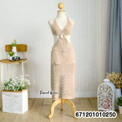 Knitted beach coverup dress with stretchable and breathable fabric