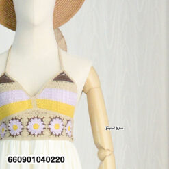 Crochet bra summer dress with a flowy tiered skirt