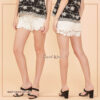 Bohemian lace crochet cotton shorts — free size elastic waist in soft cotton.