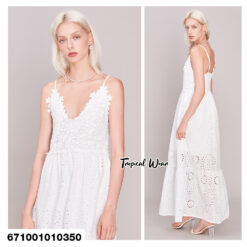 Summer lace top maxi dress, free-size and perfect for casual beachwear.