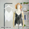 Handmade cotton fringe crochet top, boho beachwear style